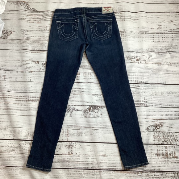 1187. True Religion Women's Dark Wash Skinny Jeans EUC Size 30 - Picture 2 of 8
